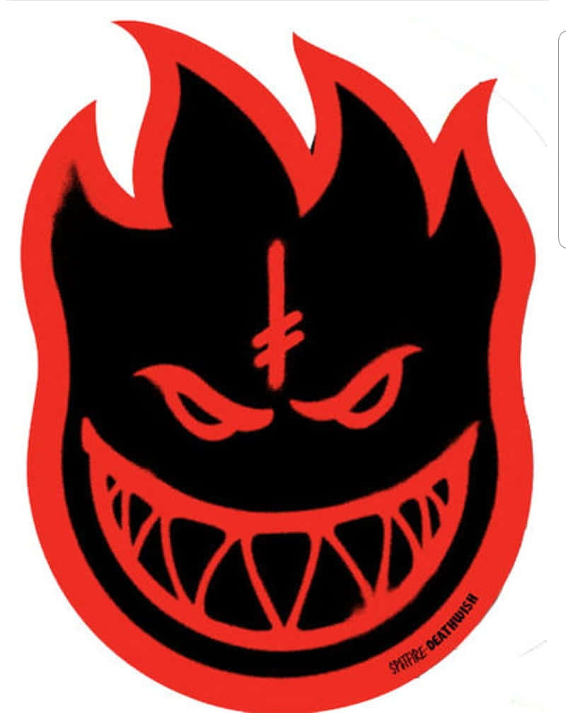 Svartspitfire Skate Symbol Med Röda Konturer Wallpaper