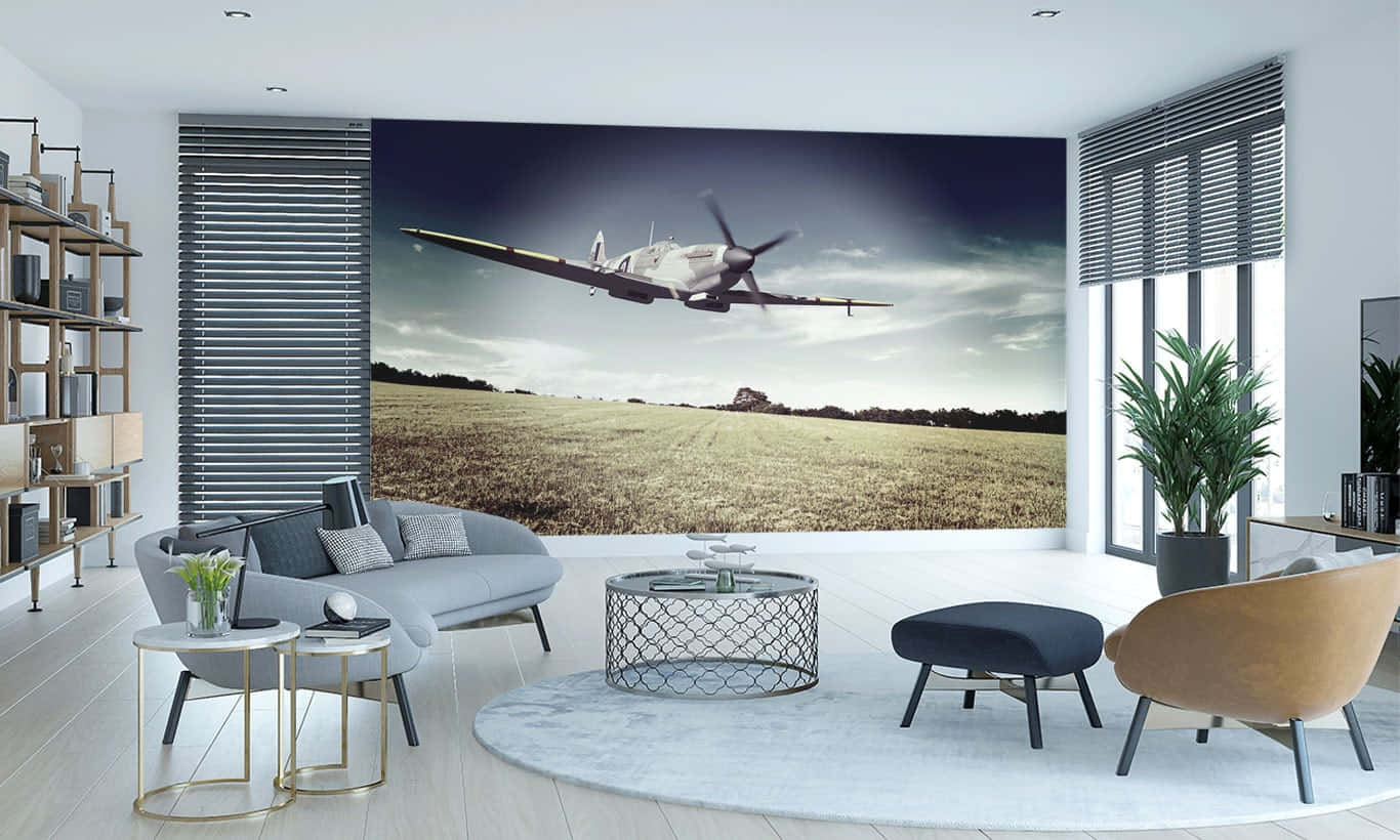 Nyd den spektakulære udsigt af en klassisk Spitfire krigsfly Wallpaper