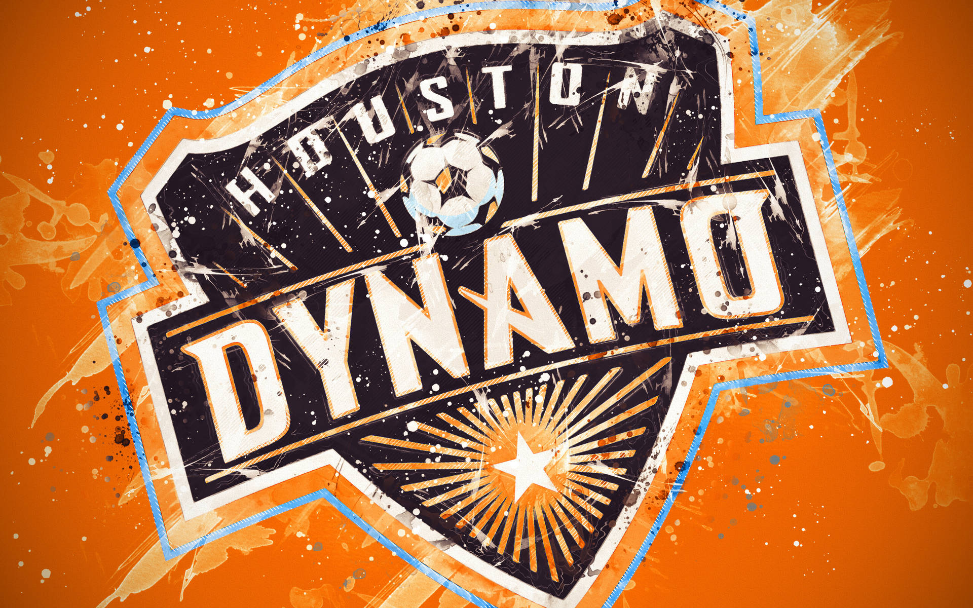 Splashing Orange Houston Dynamo Soccer Club Logo Wallpaper