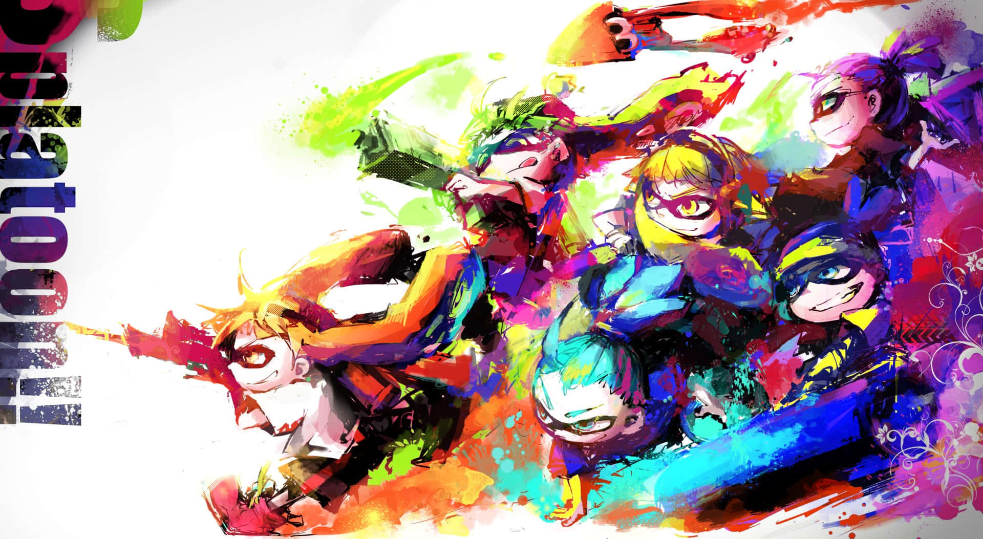 A team of Inklings geared up and ready to splat their opponents!