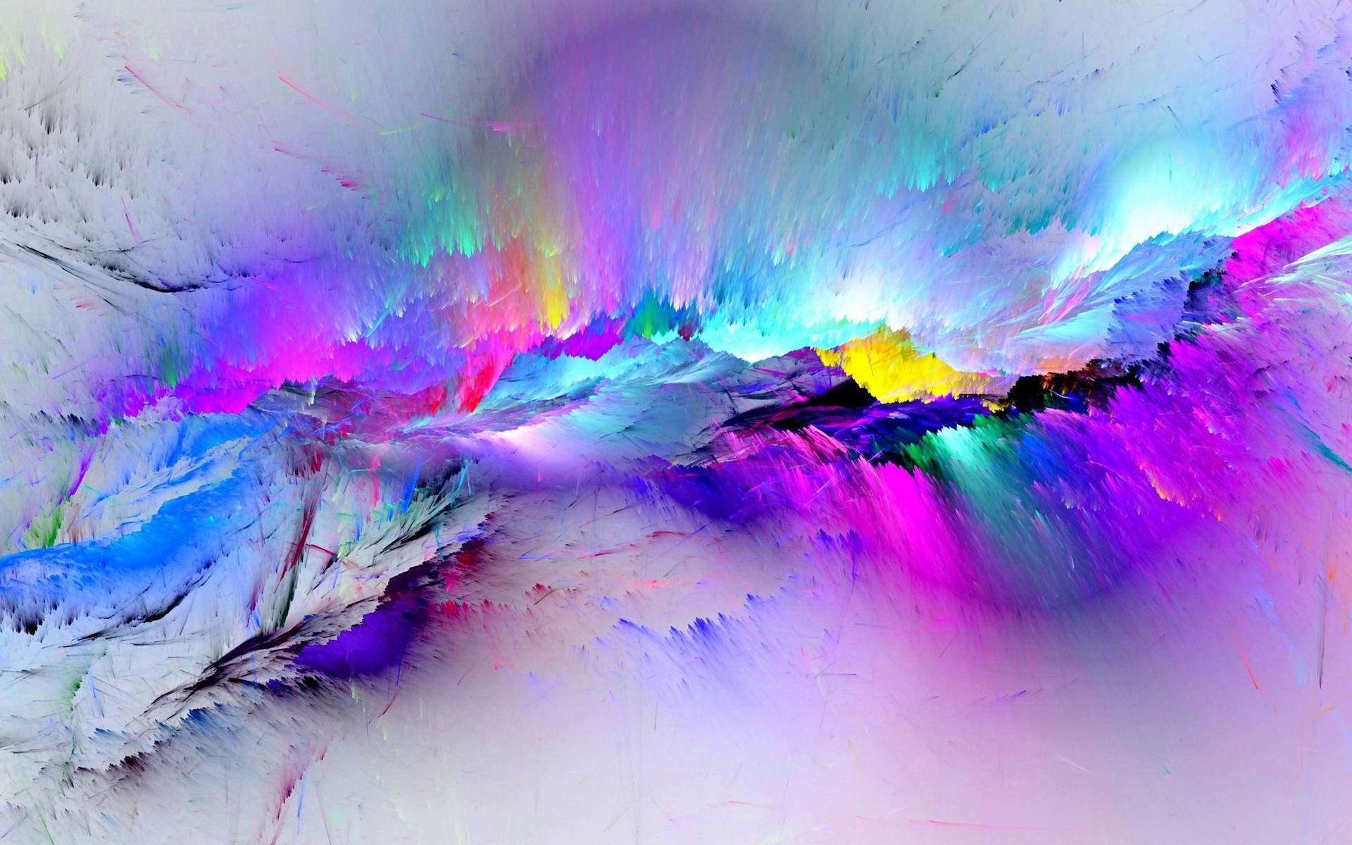 Unacolorida Pintura Abstracta Con Un Arcoíris. Fondo de pantalla