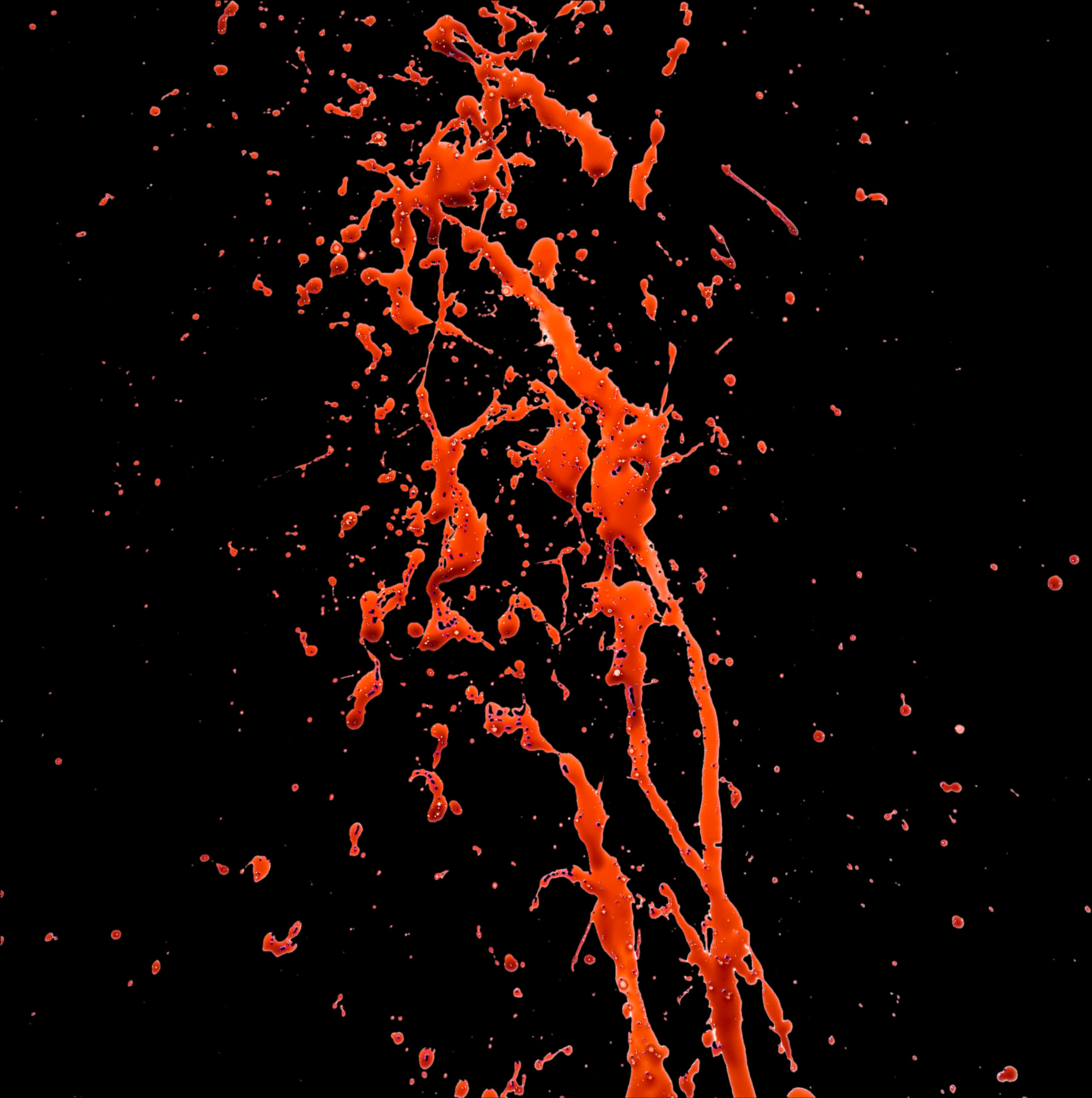 Splattered Bloodon Black Background PNG