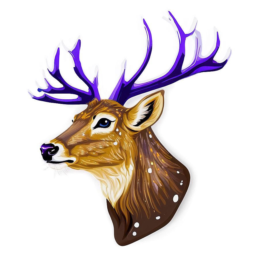 Splattered Paint Deer Head Png 42 PNG