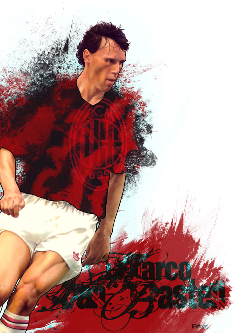 Marco Van Basten In Action - A True Legend Of Soccer Wallpaper