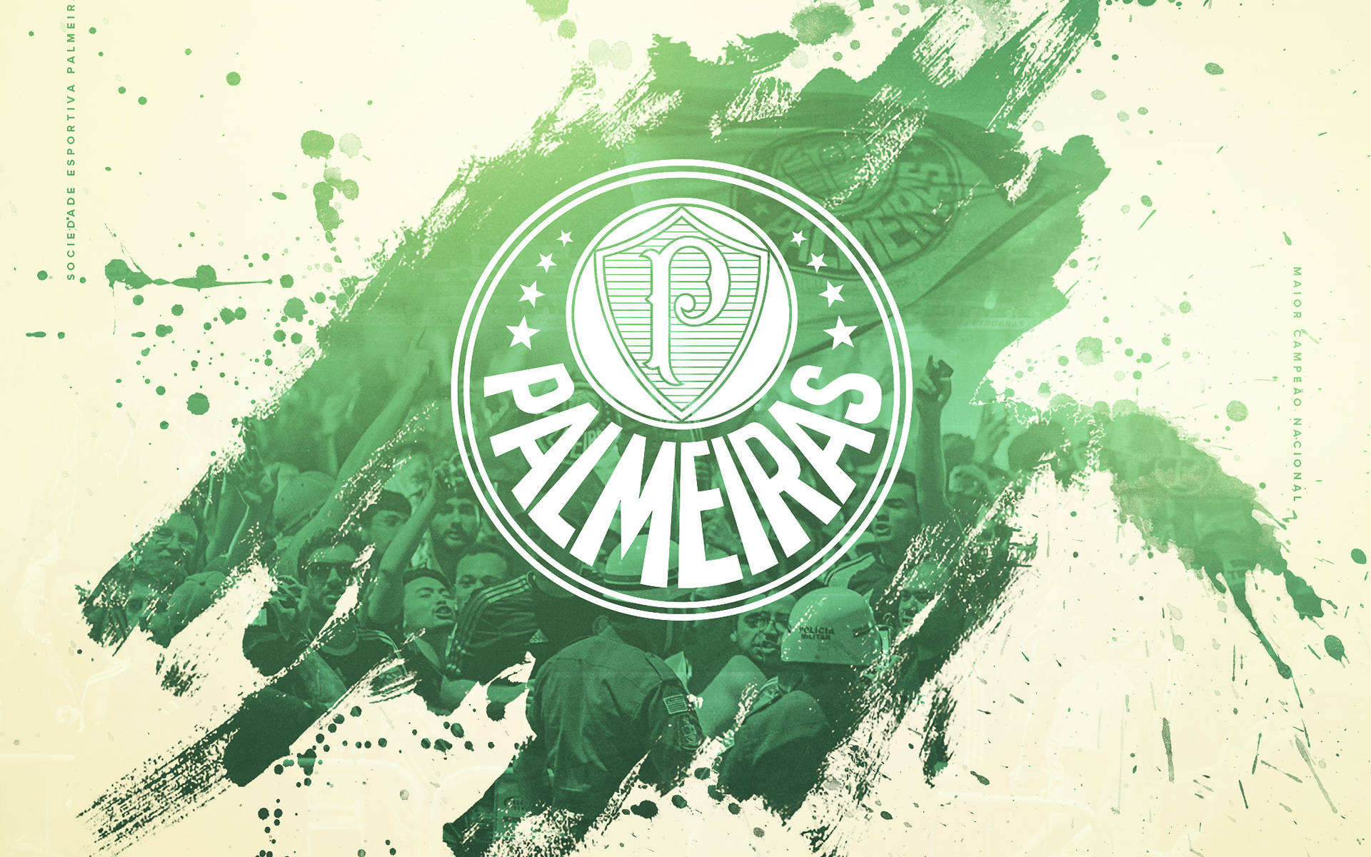 Oversprøjset Palmeiras Logo Wallpaper