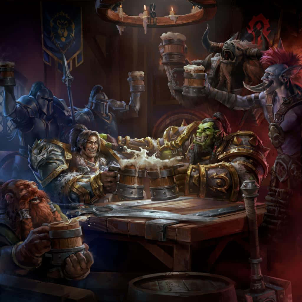 Splendid Imagery Of Horde Warriors Preparing For Battle In World Of Warcraft Wallpaper