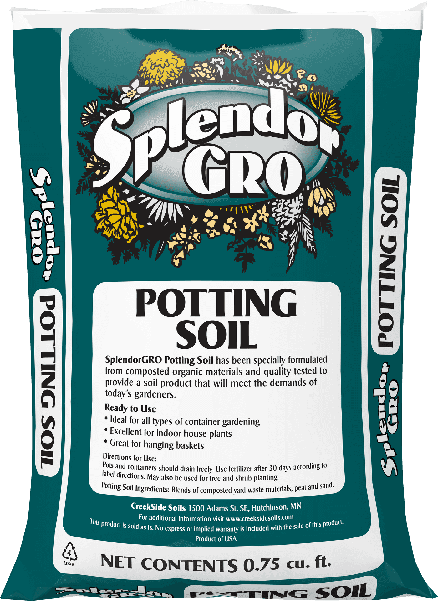 Splendor Gro Potting Soil Bag PNG