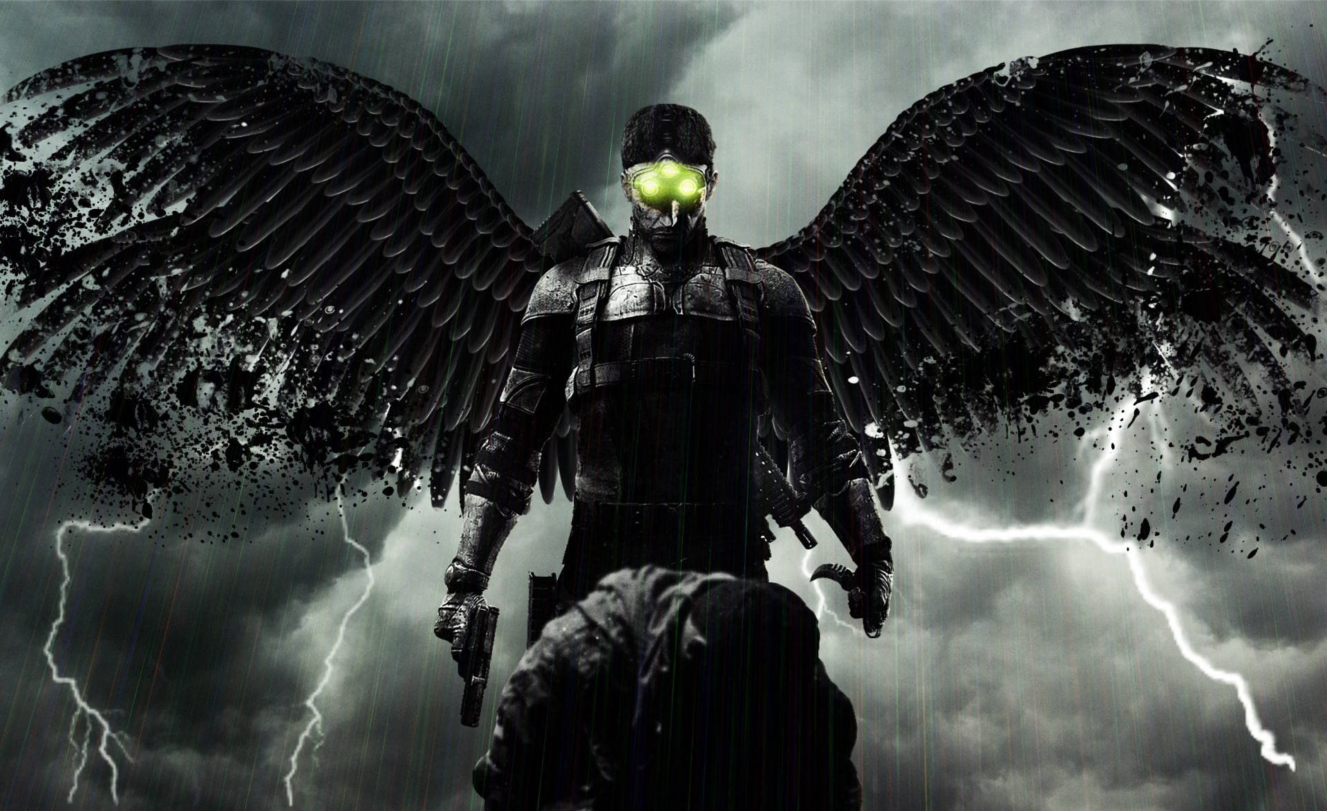 Download Splinter Cell Black Angel Wings Wallpaper 