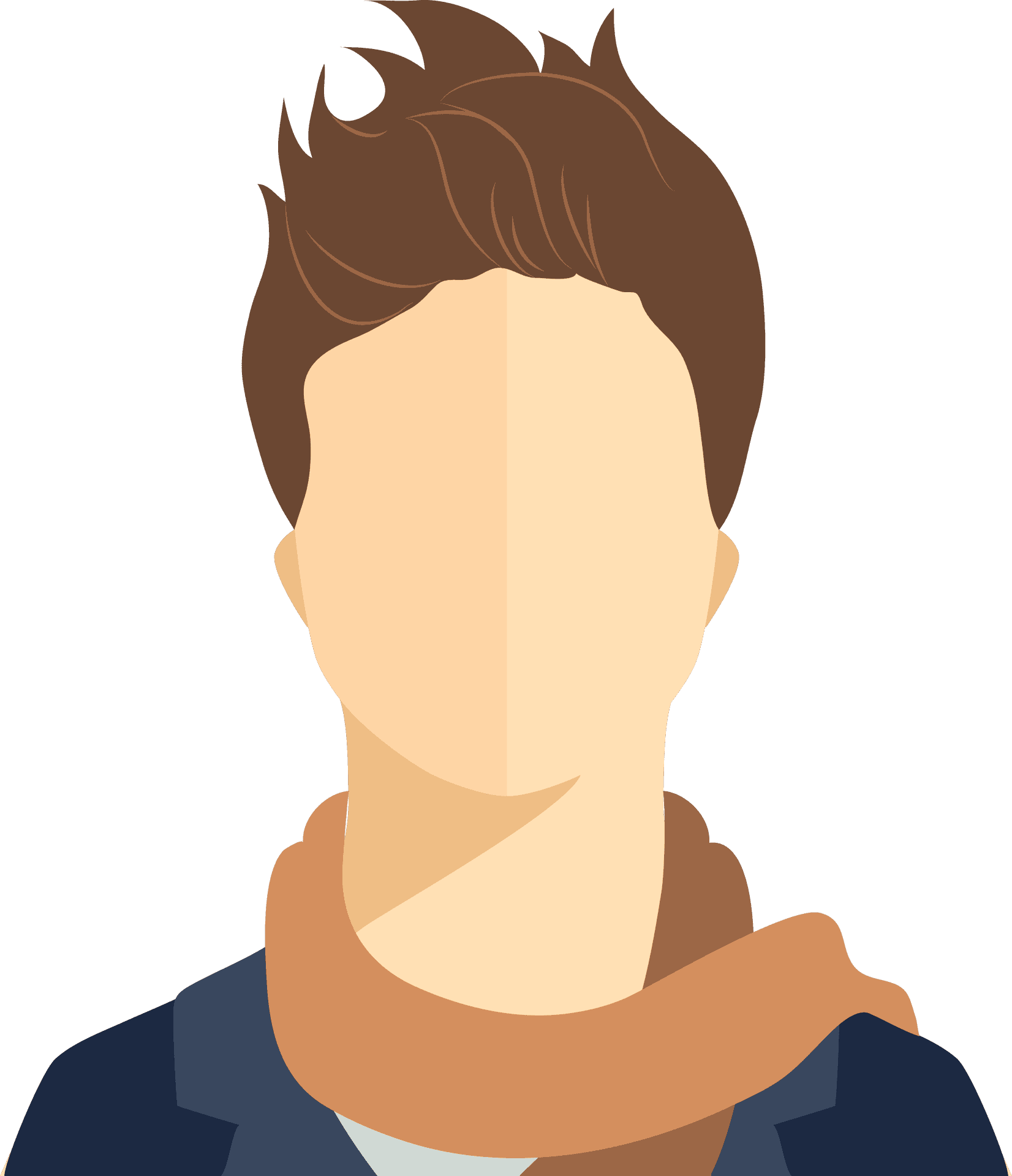 Split Face Portrait Illustration PNG