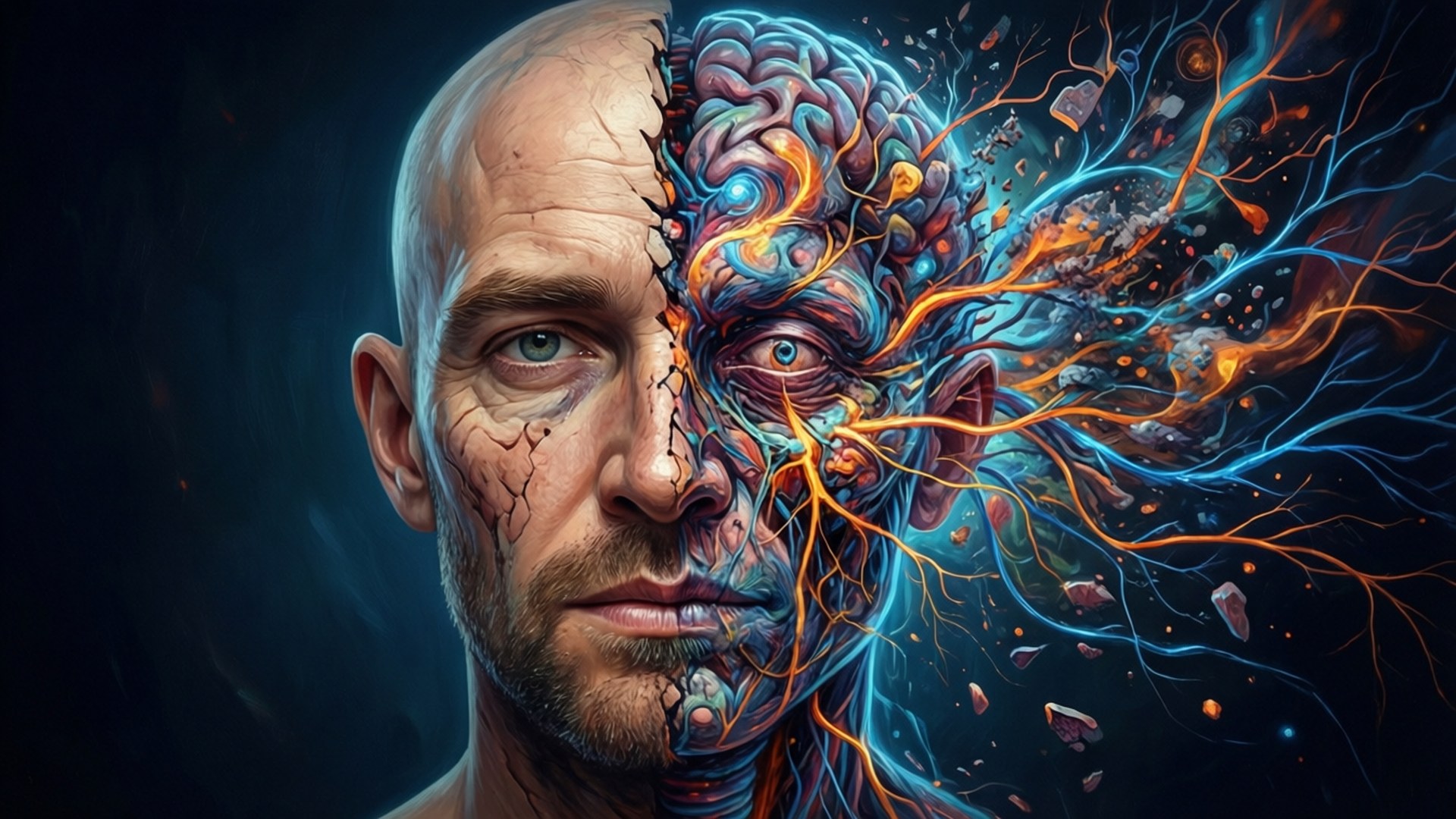 Split Reality Portrait Sfondi