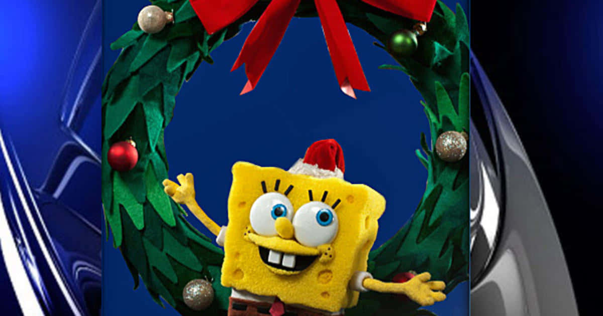Sponge Bob Christmas Wreath Wallpaper