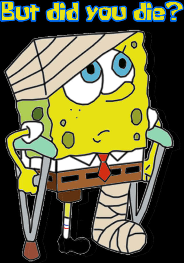 Sponge Bob Injuredwith Text PNG