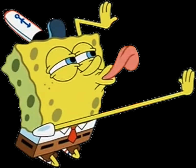 Sponge Bob Long Tongue Funny Pose.png PNG