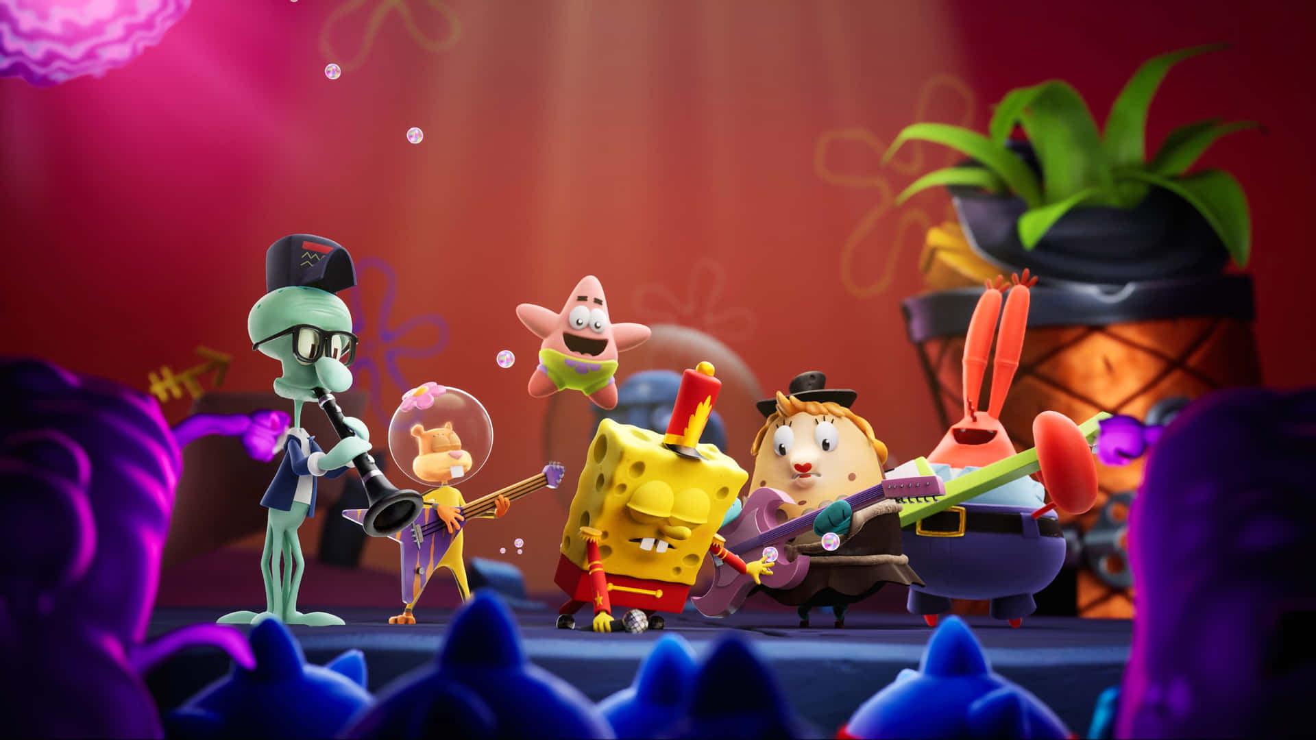 Sponge Bob Movie Band Performance Wallpaper