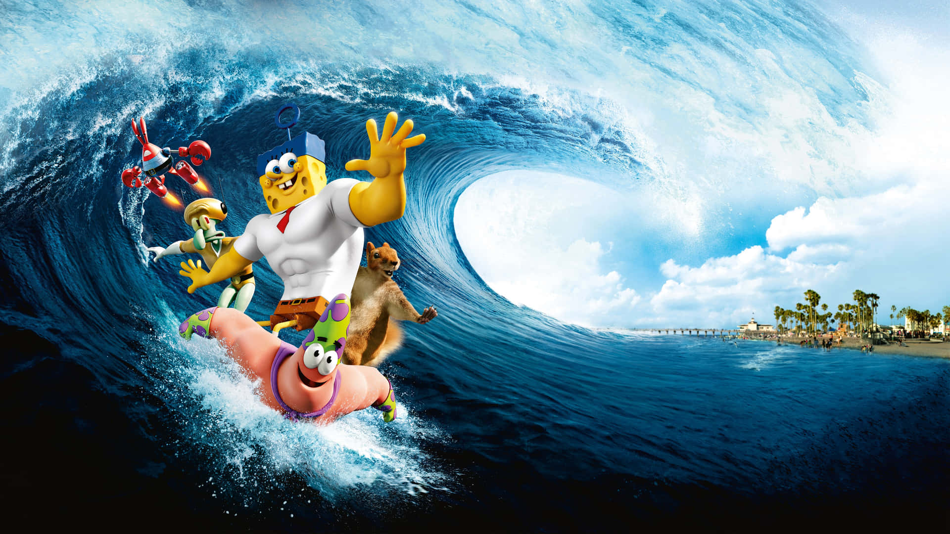 Sponge Bob_ Movie_ Surf_ Adventure Wallpaper