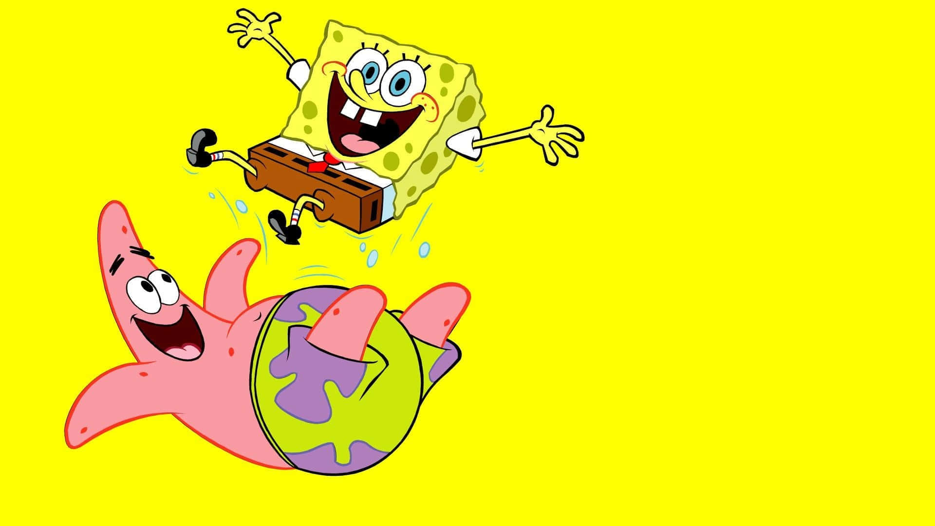 Sponge Bob Patrick Springend Plezier Achtergrond