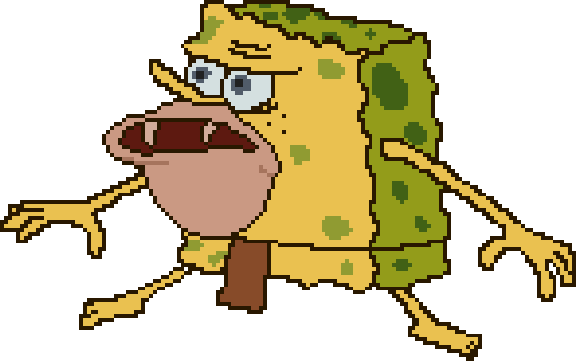 Sponge Bob Pixel Art Running PNG