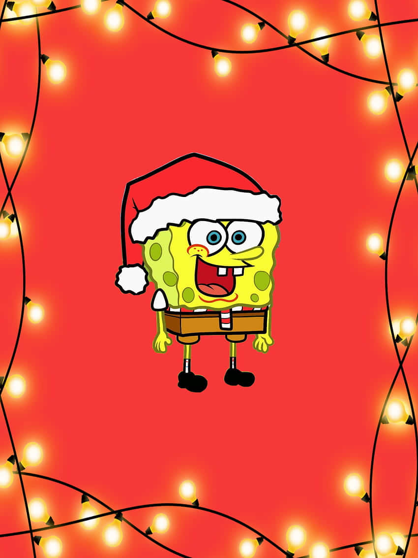 Sponge Bob Santa Holiday Cheer Wallpaper
