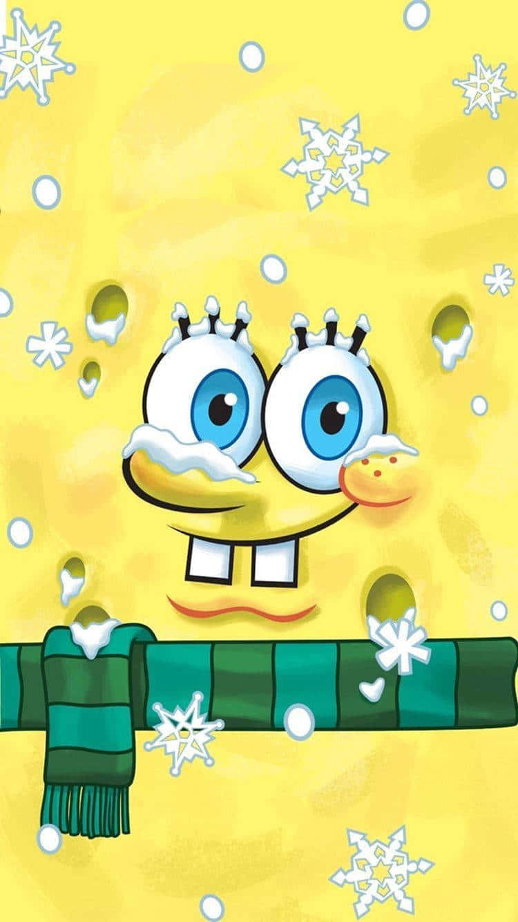 Sponge Bob Snowflake Background Wallpaper