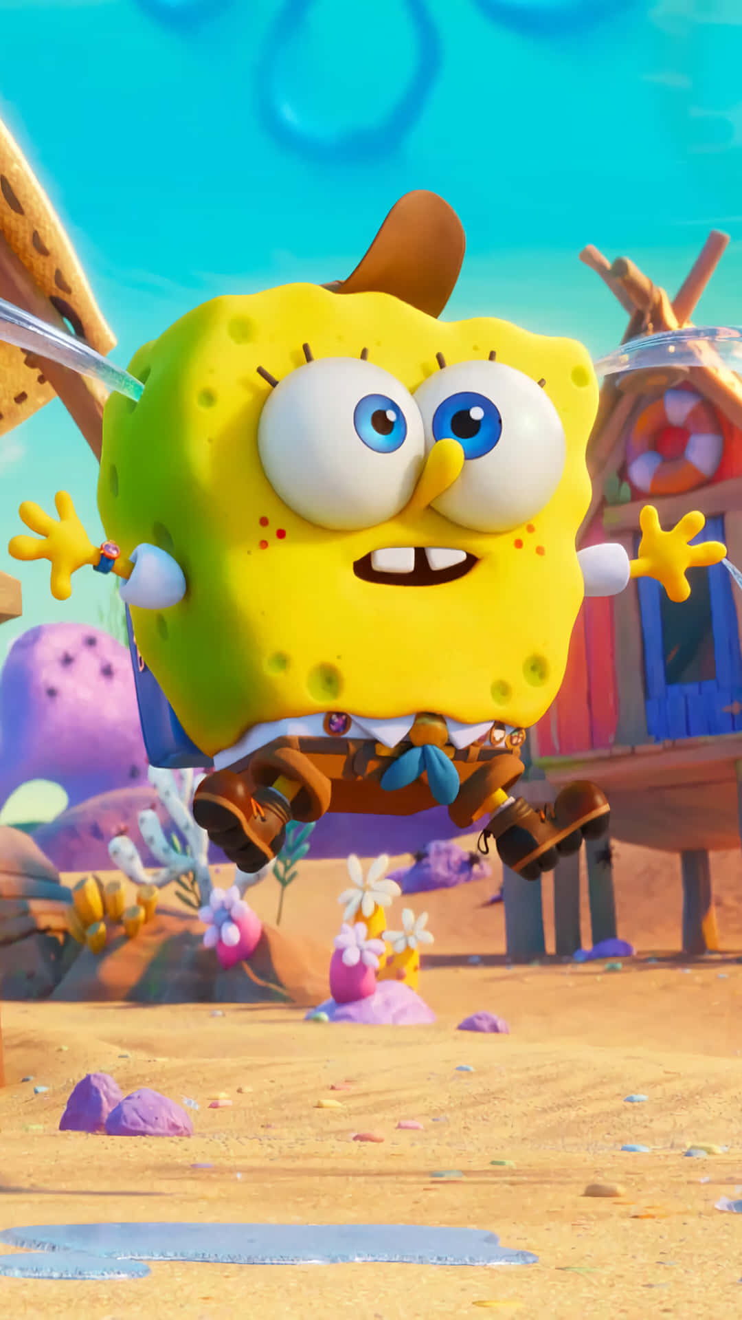 Sponge Bob Square Pants Movie Jumping Joy Wallpaper