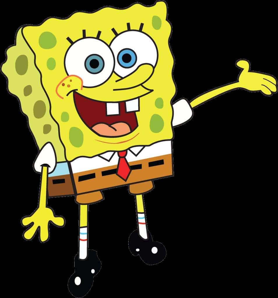 Download Sponge Bob Square Pants Waving | Wallpapers.com