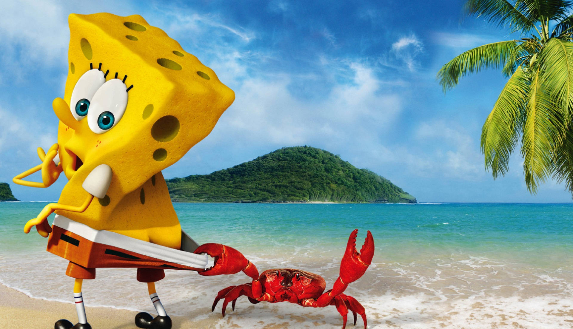Spongebob And A Crab Wallpaper