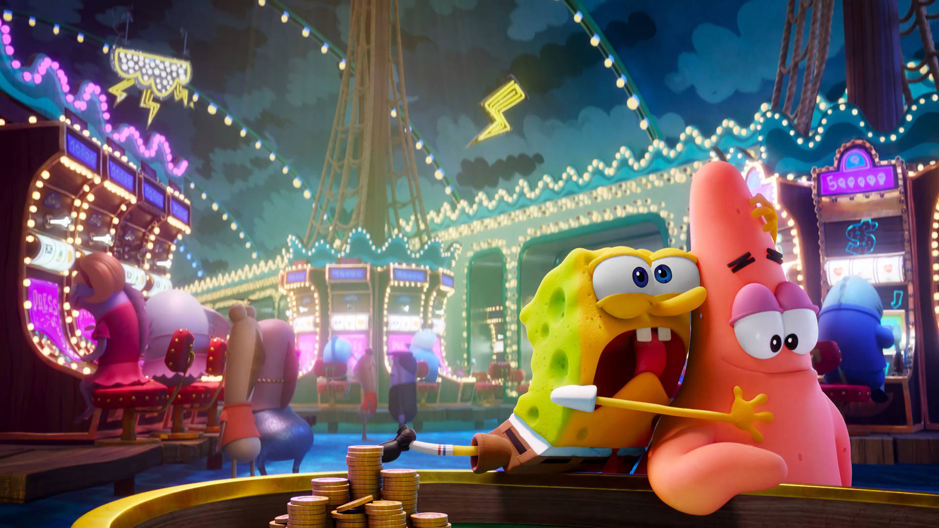 Spongebob And Patrick At A Casino Picture