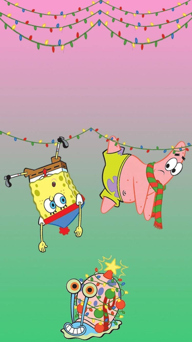 SpongeBob og Patrick til jul Wallpaper