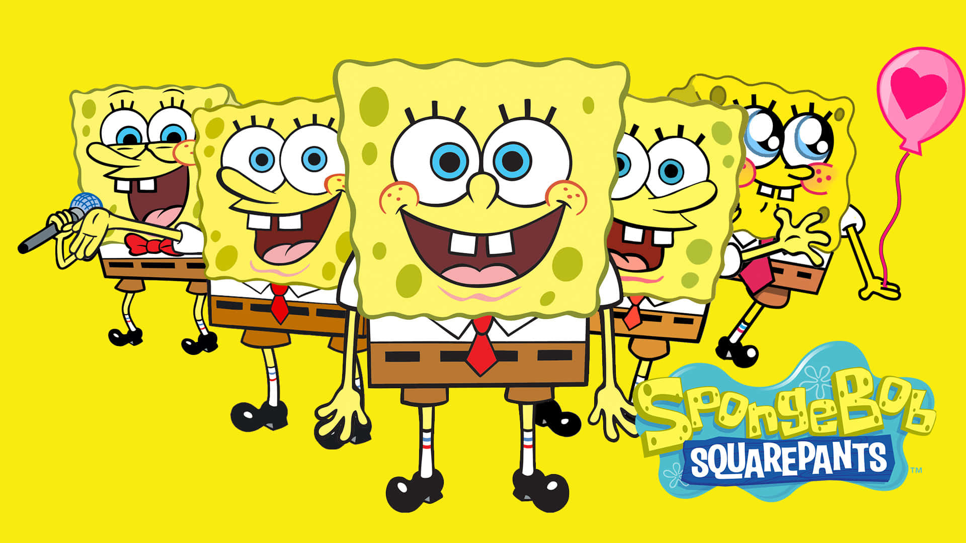 Alle dine yndlings-Spongebob-karakterer klar til at bringe dig et smil. Wallpaper