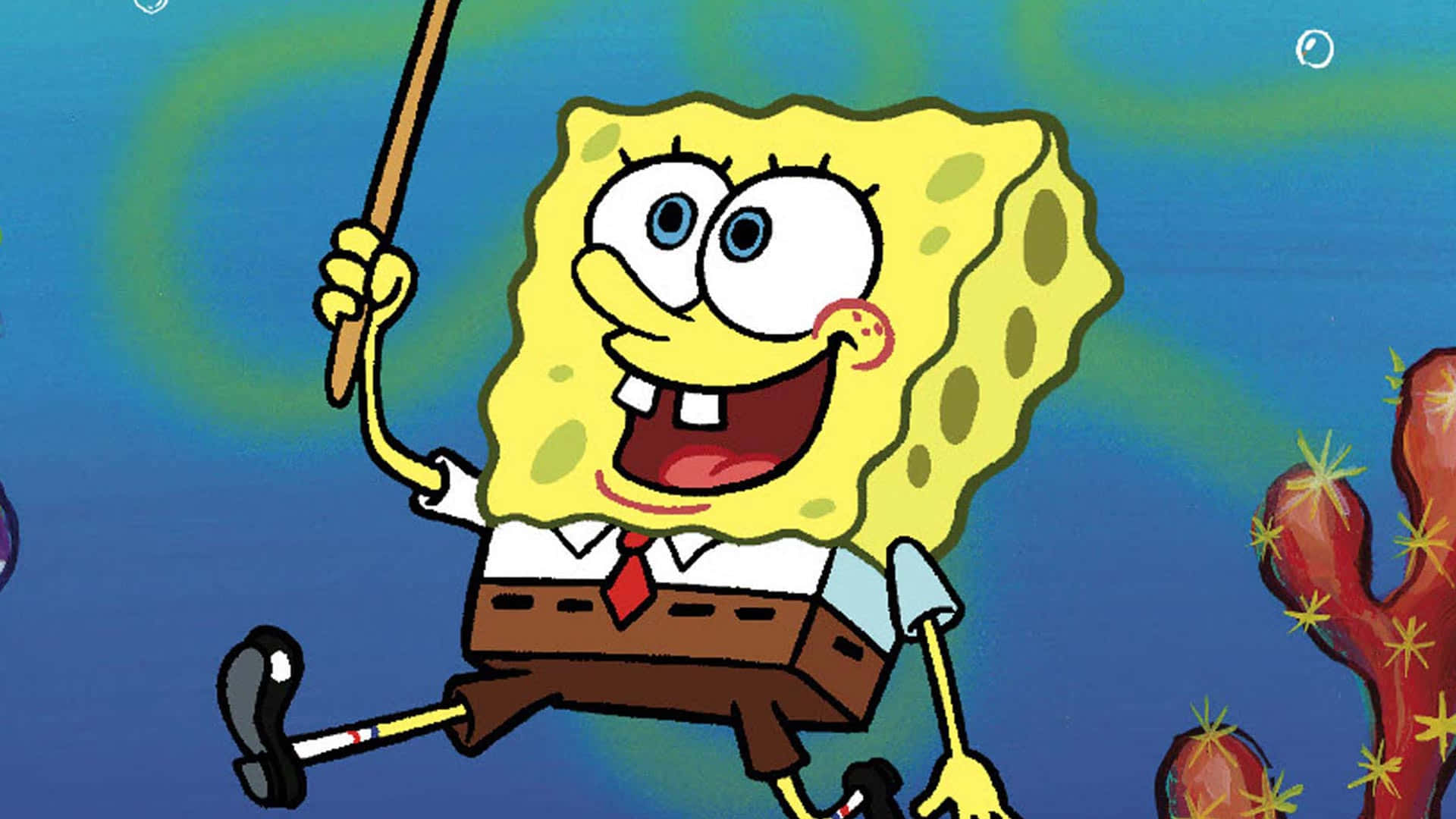 Join Spongebob on the Krusty Krab's most memorable adventures with friends like Patrick and Plankton! Wallpaper