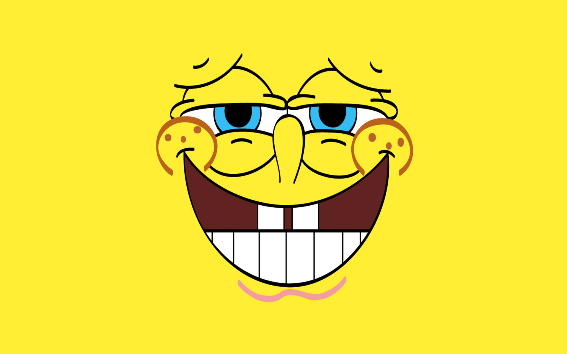 SpongeBob Cool Og Smug Smil Wallpaper Wallpaper