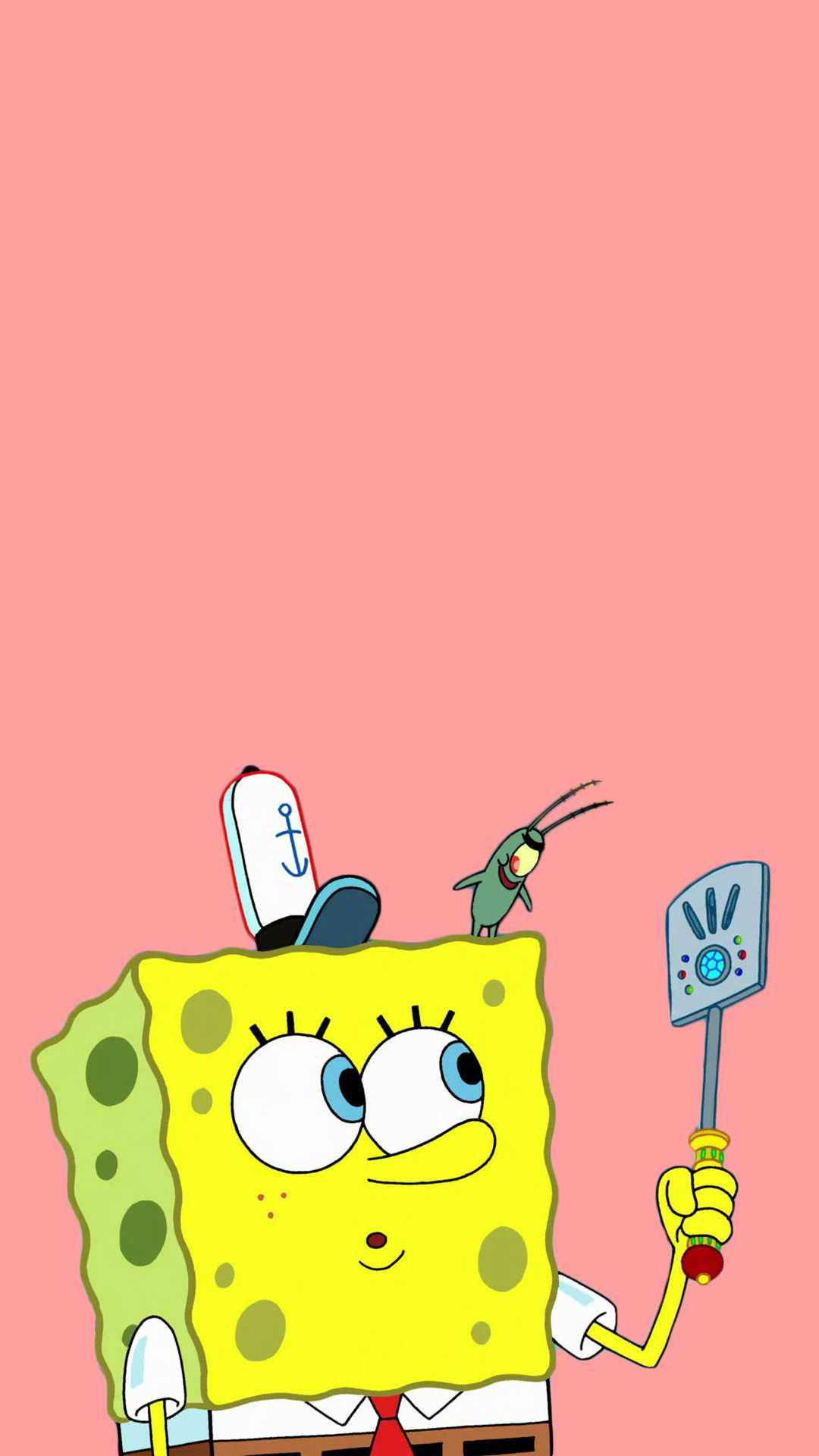 SpongeBob og Plankton kølig robot spatel Tapet Wallpaper