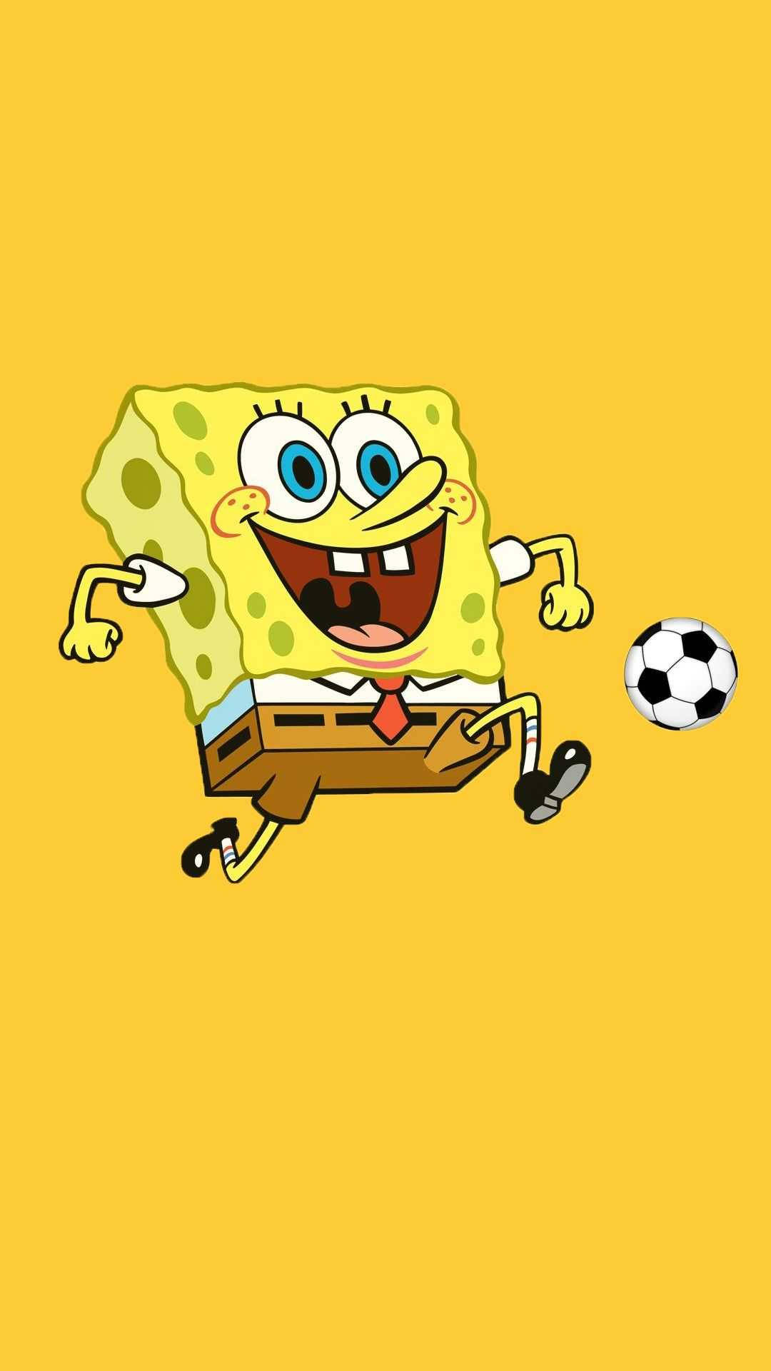 Happy SpongeBob Cool Football Sport Wallpaper