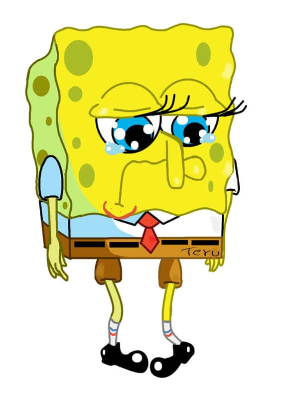 Download Spongebob Crying And Sulking Wallpaper