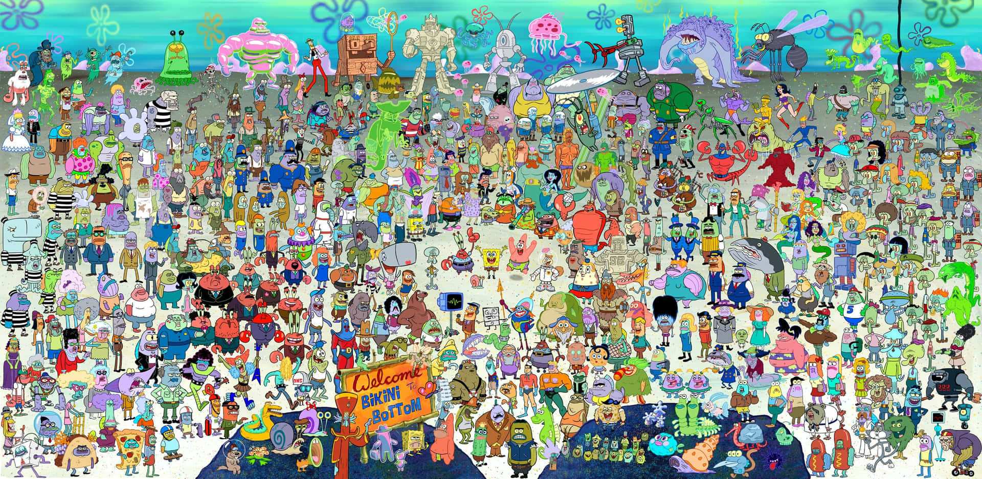 Bakgrundsbildför Datorn Med Spongebob Community. Wallpaper