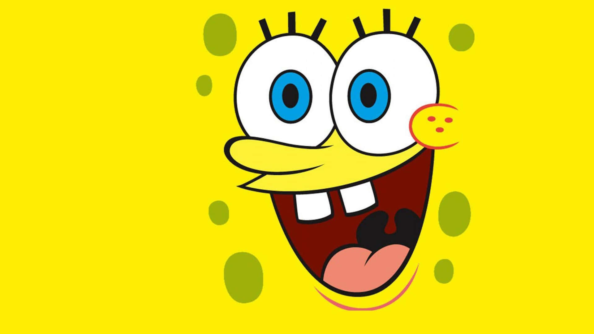 Spongebobschreibtischhintergrund Mit Zwei Zähnen Wallpaper