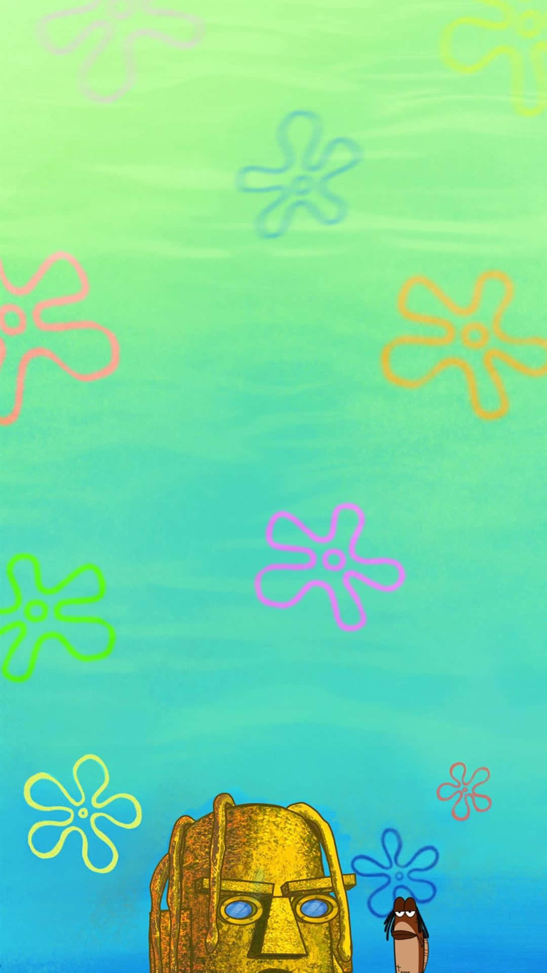 SpongeBob Aesthetic Flower Background