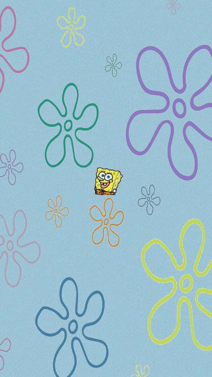 SpongeBob Flower Aesthetic Phone Background