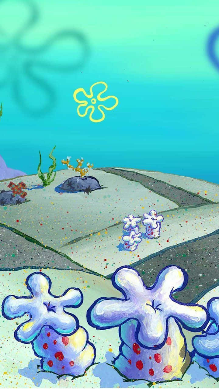 Download SpongeBob Flower At The Bikini Bottom Background 