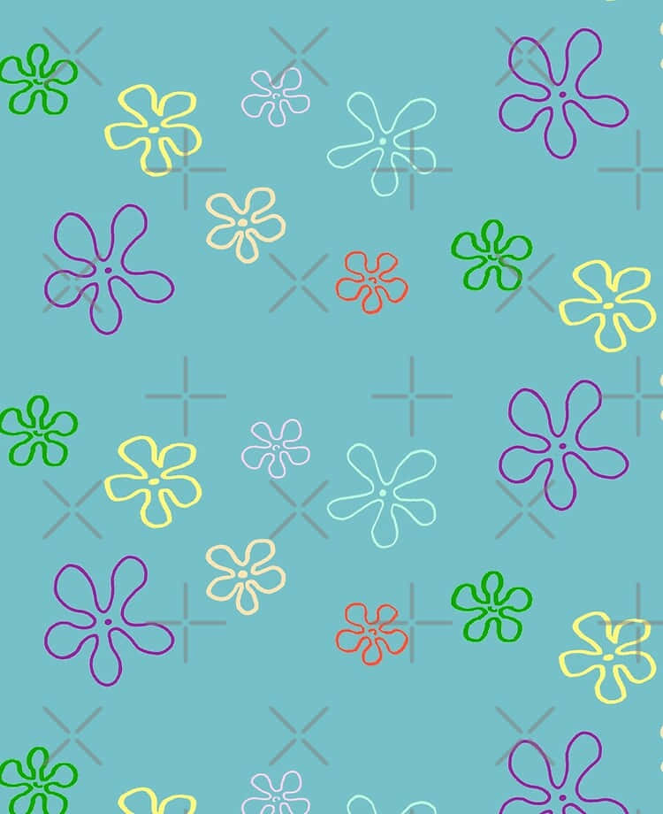 SpongeBob Flower Pastel Aesthetic Background