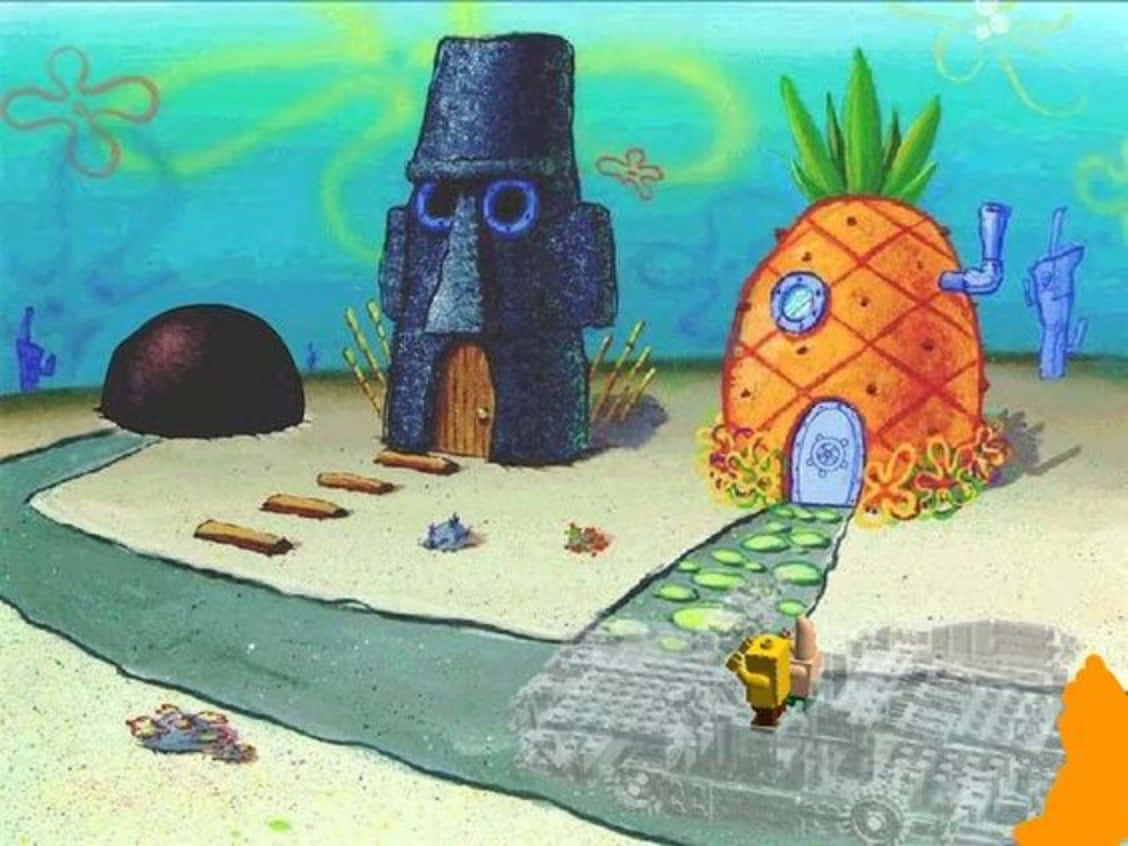 Guarda!è L'iconica Casa Di Ananas Di Spongebob Squarepants! Sfondo