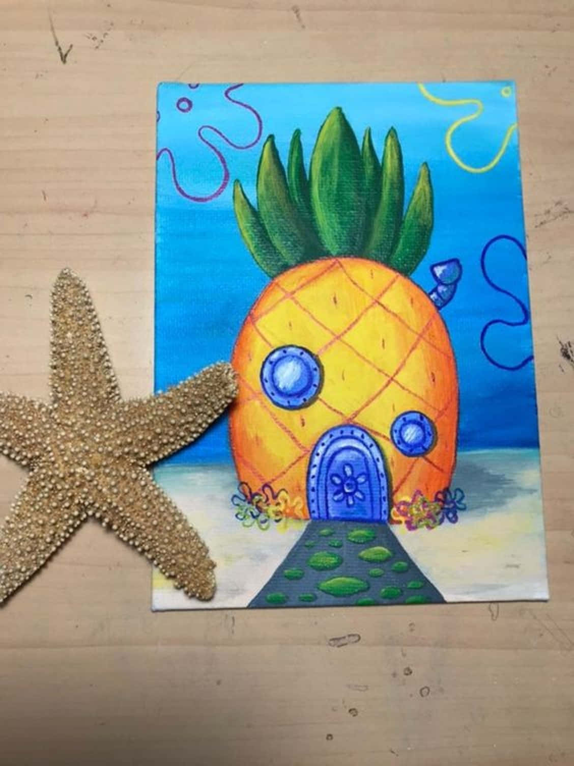 Välkommentill Squidwards Och Spongebobs Undervattenshem! Wallpaper