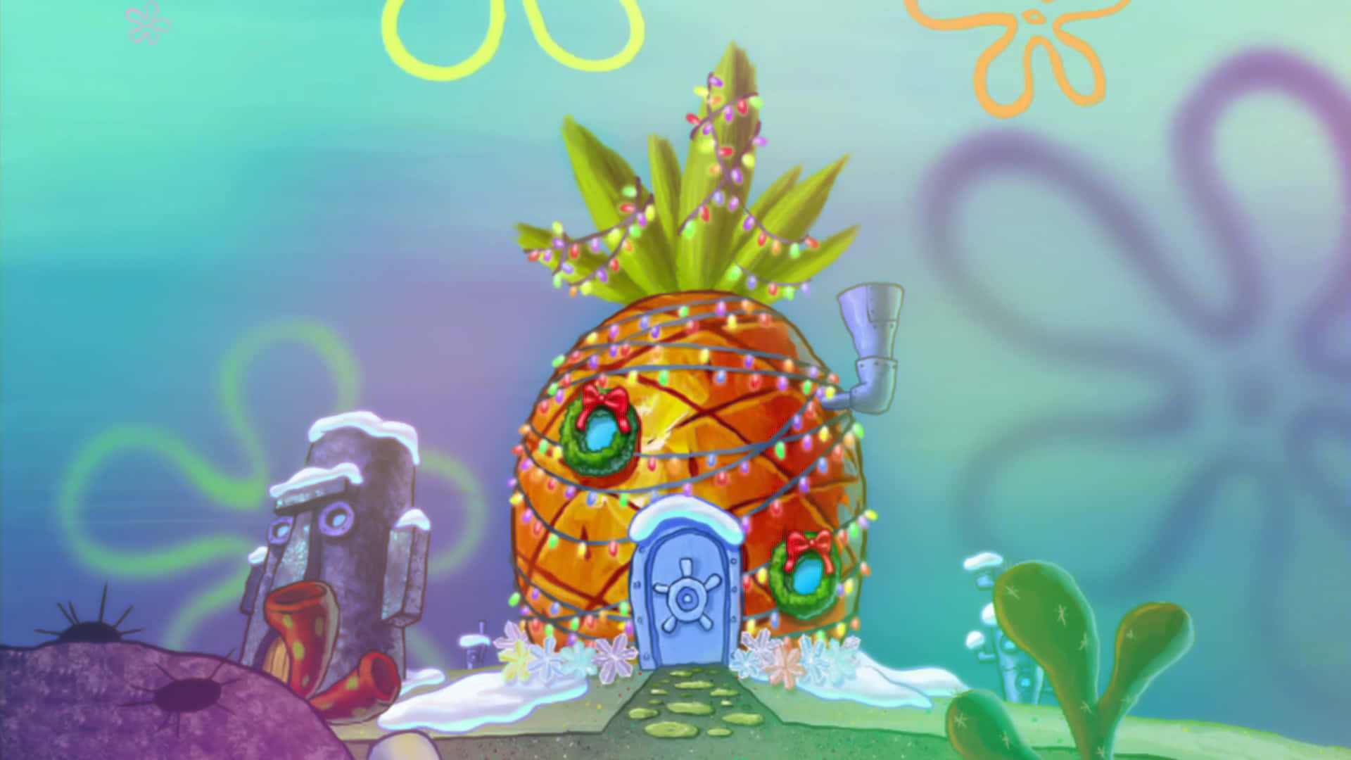 Take a look inside Spongebob's pineapple home! Wallpaper