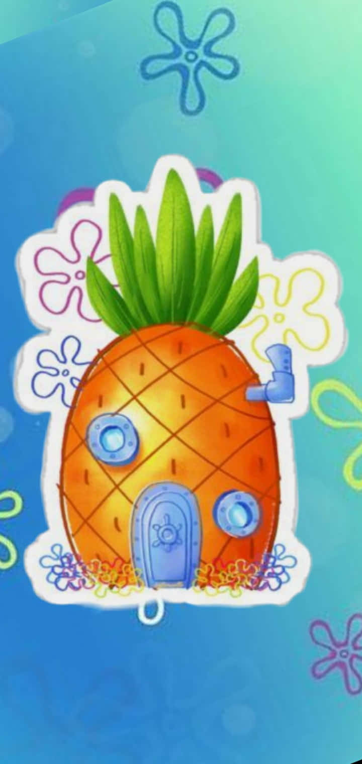A classic view of Spongebob's pineapple house Wallpaper