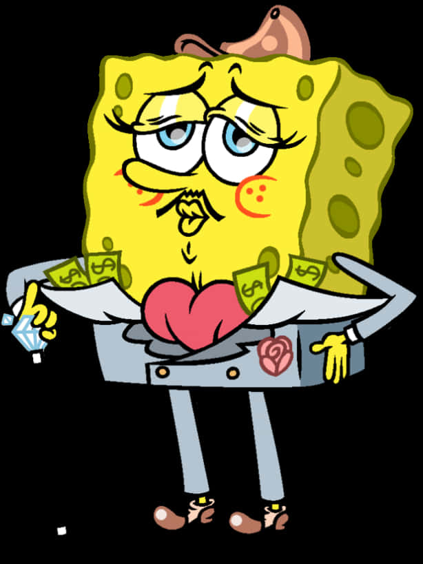 Spongebob Love Money Costume PNG