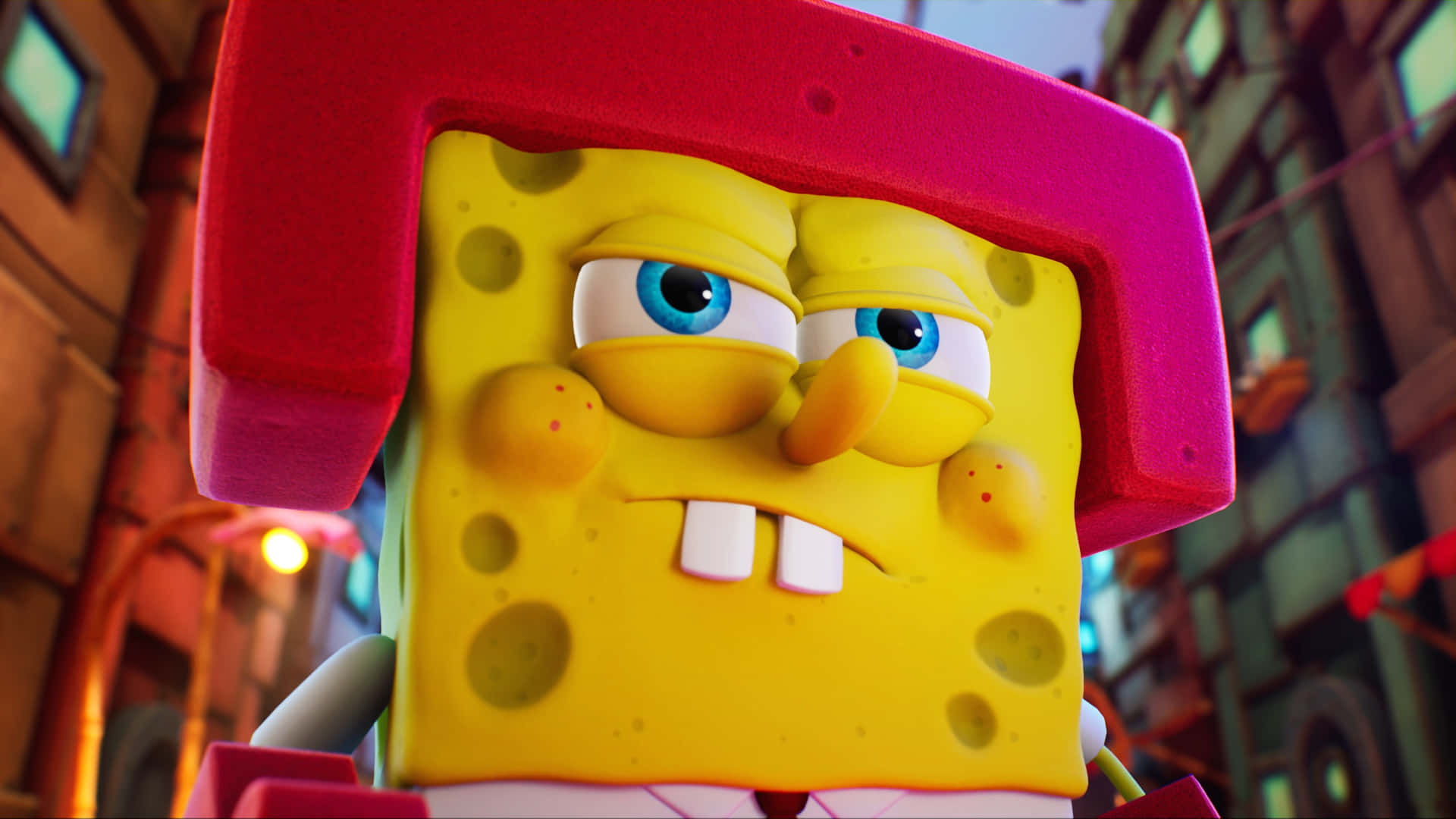 Immaginedi Spongebob Squarepants Con Un Casco Da Karate
