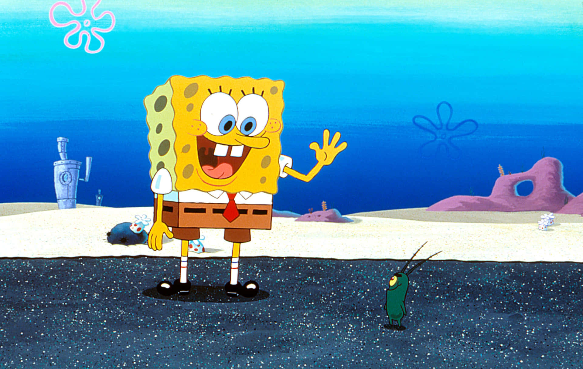 Spongebobsquarepants Con L'immagine Di Plankton