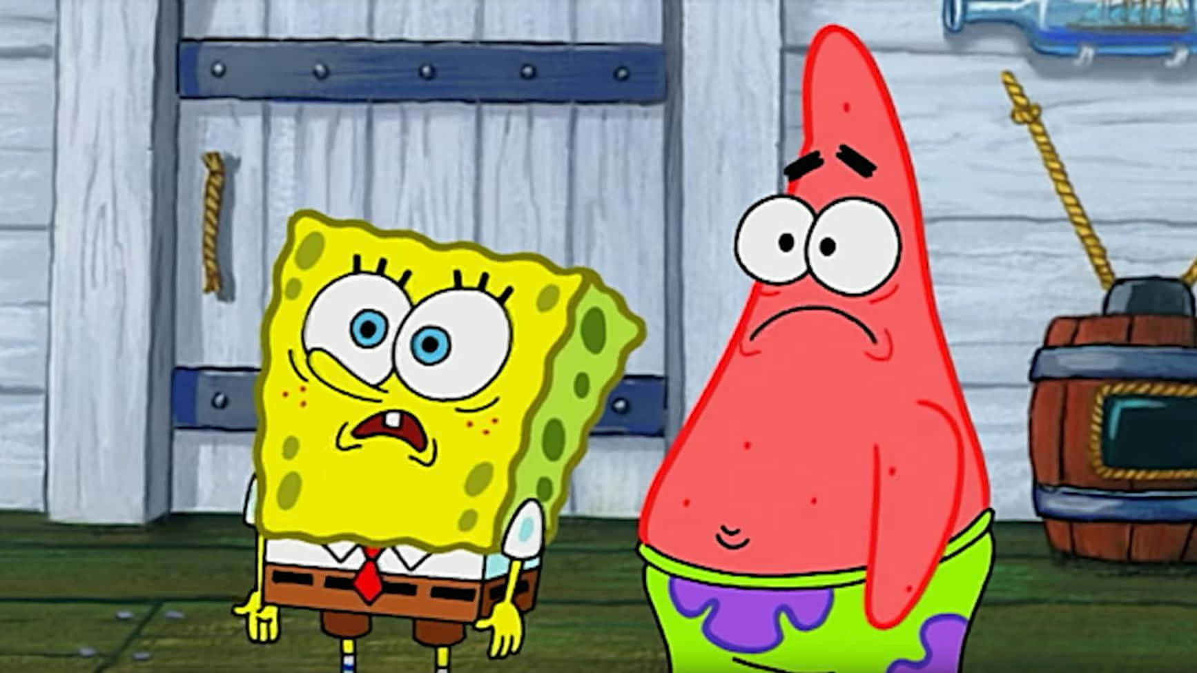 SpongeBob SquarePants og Patrick skræmt billede