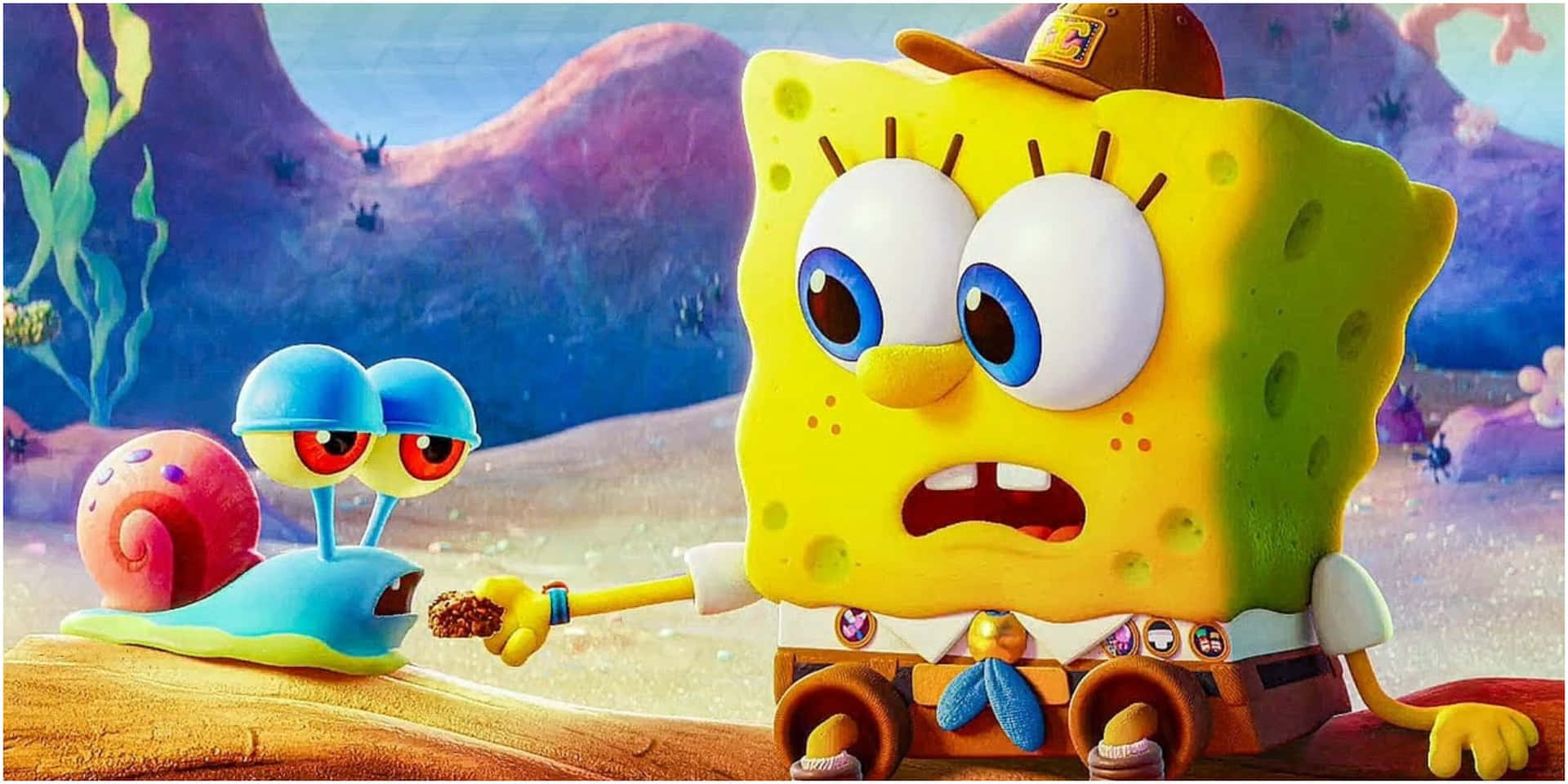 Bildvon Spongebob Schwammkopf Bei Einem Treffen Mit Gary