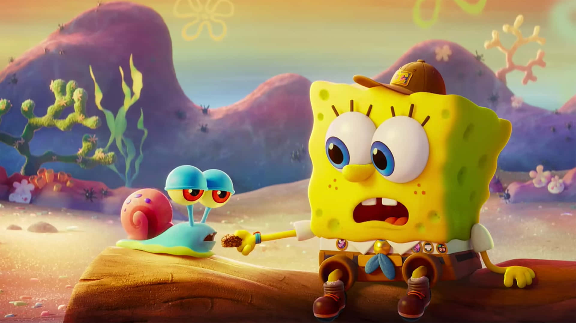 Immaginedell'infanzia Di Spongebob E Gary